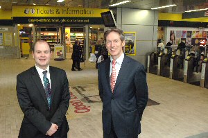 Councillor Liam Robinson and Maarten Spaargaren at Liverpool Central Station