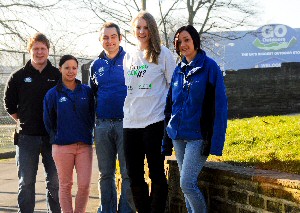 NSPCC corporate partnership manager, Gemma Adams, with some of the GO Outdoors team, celebrating their partnership to 
launch the 2013 series of HACK challenge walks across the country. Photo by Ben Craven Photography.