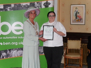 Stacey Roome presented with Merit Award 2013 and separately Apprentice of the Year from Southport College by the Mayor of Sefton, Cllr Maureen Fearn. 