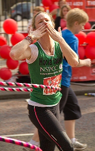 Sasha completing the 2012 London Marathon