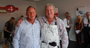 Stick ‘n’ Step ambassador Rob Palmer with local wine merchant ‘Charlie the Wine’