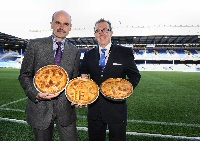 Brian Ashworth, from Clayton Park Bakery (L) and Ian Simpson, General Manager of Sodexo at Everton (R). 
