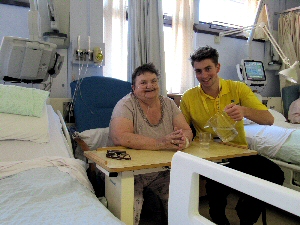 Jeff Byrne with patient Rosemarie Millar, of Skelmersdale, on ward 7a.