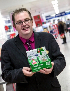 Lee Bishop-Hunter, manager of Boots at Church square Shopping Centre, St Helens, organised a fund-raising night for Macmillan Cancer Support Services charity.