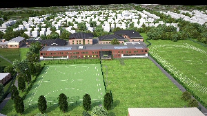Click on to see a larger picture of this latest artist's impression of the new school.