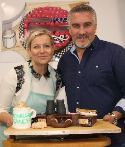 Paul Hollywood tasting DC Amy Wilcox's cake
