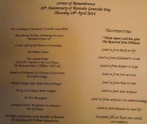 Click on to see a large picture of this order of service.