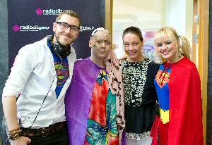 Radio City presenter Alex James, cancer patient Chelsea Morley, her mum Jan and Radio Citys Claire Simonsen.