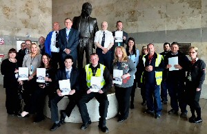 A group of staff from Liverpool John Lennon Airport after completing their WorldHost Training course.