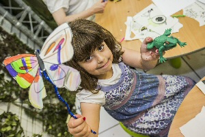 02 Charlotte Alcock, 6. from Birkenhead with some of the animals she made.