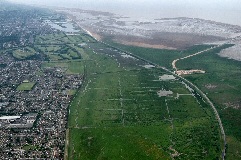 This is an aerial view of RSPB Marshside taken by David Wootton (rspb-images.com)