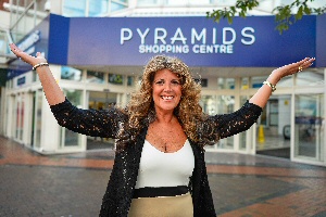 Anita White is pictures at Pyramids Shopping Centre in Birkenhead.