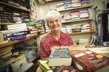 Edna Harrison, who has raised thousands of pounds for housing body ExtraCare Charitable Trust during her decade of volunteer work at its branch in Church Square Shopping Centre, St Helens.