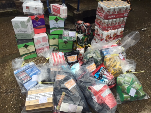 St Helens and Newton-le-Willows recovery of counterfeit alcohol.