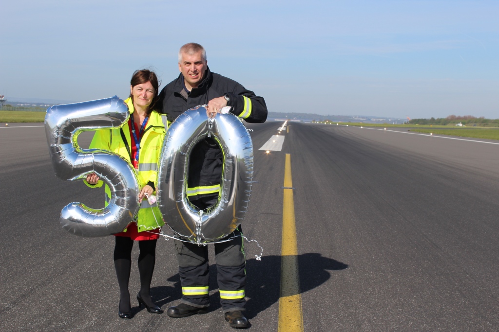 LJLA’s Carol Dutton and Gary Collins soon to celebrate their 50th’s on LJLA’s 50 year old airport runway.