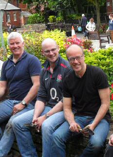 Photo caption: Steve Wood (left), Rob Evans and James Watson, part of the Paymentshield group at Southport Botanic Gardens.