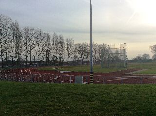 The running track at The Oval, Bebington