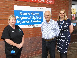 Emily Hoban (right) with members of the NW Regional Spinal Injuries Centre team.