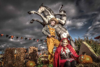 Photo caption: Creepy characters get ready to welcome Southport Pleasureland's Happy Halloween Visitors