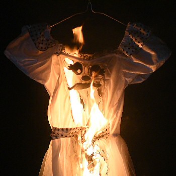 Halloween costumes can catch fire within seconds if close to naked flames.