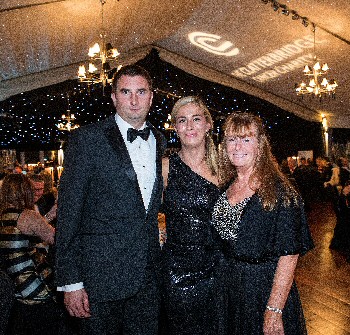 Patient Hannah Martin with husband Lee and mum Christine Dunne.