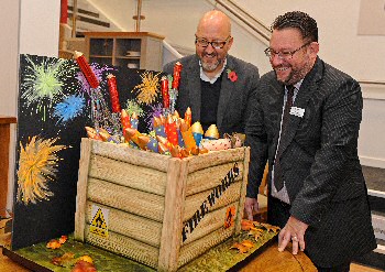 Dean Wilson - Chairman of Southport Hesketh Round Table; Colin Gibb - Store Manager at Oak Furniture Southport ... Photo by Paul Heaps, Create Photography.