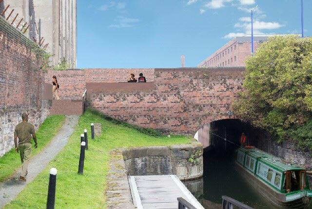 Illustration Stanley Flight canal view to Great Howard Street A565