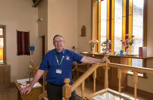 Rev Martin Abram photographed in Ormskirk Hospitals Church.