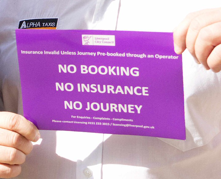 The Liverpool purple magnetic stickers that are currently being sent to every Private Hire driver within the City.