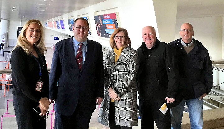 LJL Customer Services Executive Christina Smith, Cllr Jeremy Wolfson and Pat Broster, Tommy Dunne and Paul Hitchmough from Dementia Action Alliance.