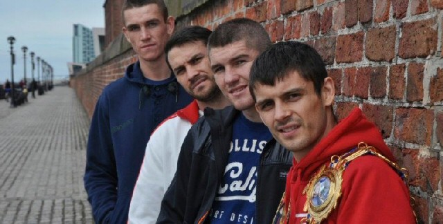 Boxing family: Callum Smith (left) with his brothers Paul, Liam and Stephen.