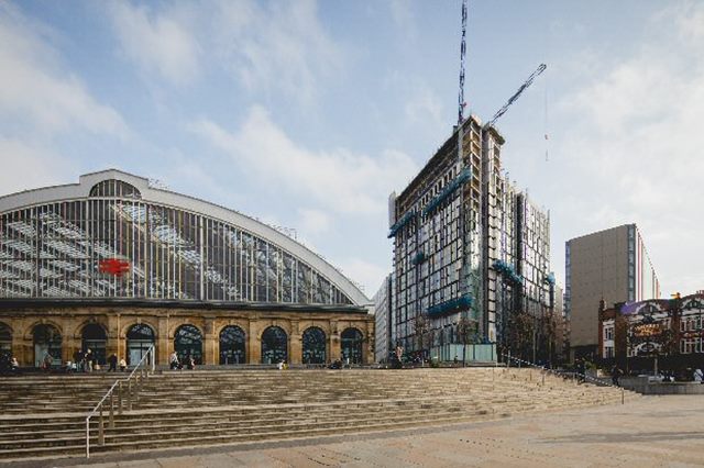 View of the site from Lime Street Station.