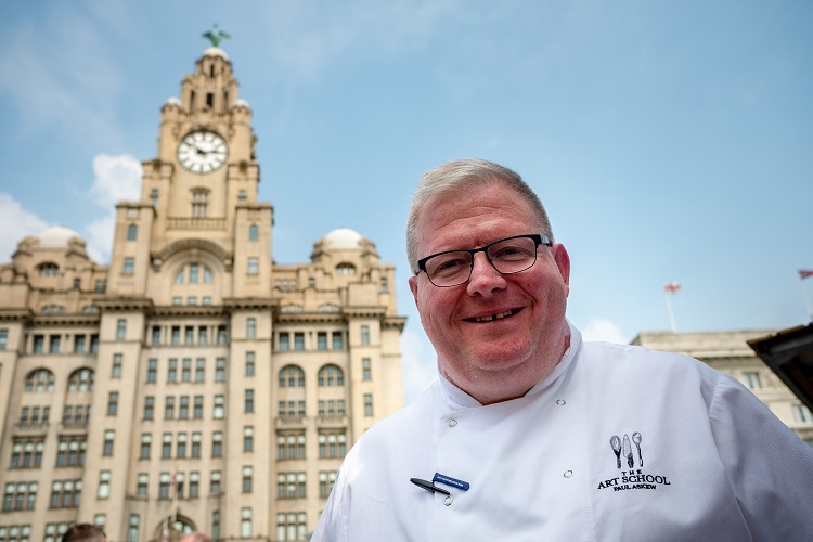 Paul Askew in front of Liver Building