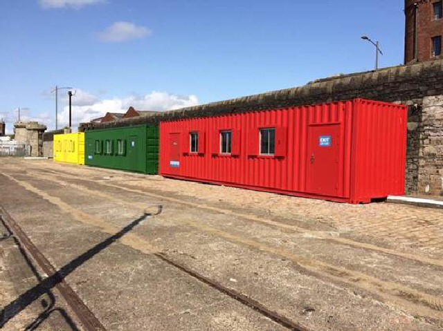 Trailblazer - The new Dockland Trail cabins, at Collingwood Dock, Liverpool!  --- Liverpools latest tourist attraction is set to bring nearly 200 years of dockland history to life.