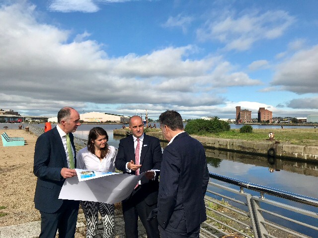 The Northern Powerhouse Minister Jake Berry and Metro Mayor Steve Rotheram tour Wirral Waters; part of the Mersey Waters Enterprise Zone... 