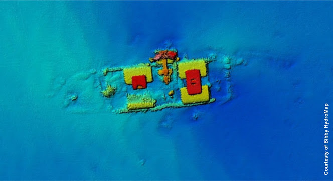 Multibeam image showing the damage to the Lelia, a 19th century paddle steamer which has just been granted heritage protection by the Department for Digital, Culture, Media and Sport on the advice of Historic England. Copyright  Bibby Hydromap.
