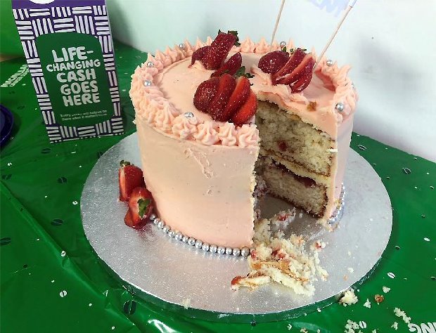 Caremark Sefton Coffee Morning - Beautiful pink strawberry sponge cake.