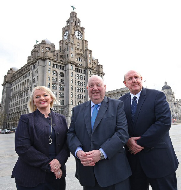 Mayor Joe Anderson (centre) with Denise Barrett-Baxendale and Brian Barwick