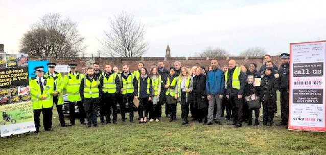 The Landlord Licensing team with partners from Merseyside Police and Mersey Fire and Rescue Service during a day of action in the City.