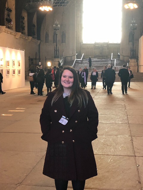 Katie visiting Houses of Parliament with Barnardo's in 2018 to speak about young carers at Select Committee hearing...