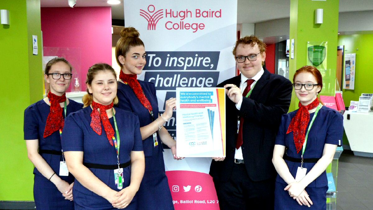 Travel, Cabin Crew and the Visitor Economy students with the Mental Health and Wellbeing Charter.