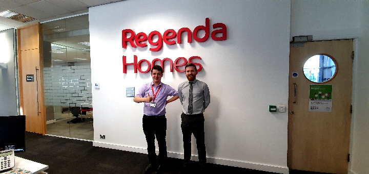 From Left to right: Apprentice George with Line Manager Ken at Regenda Homes.