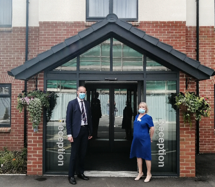 Bill Esterson and Debra Roose on a visit to Formby Manor Care Centre